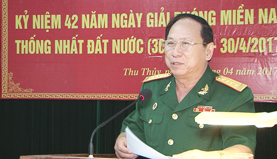 Ông Nguyễn Trọng Huệ phát biểu tại buổi gặp mặt