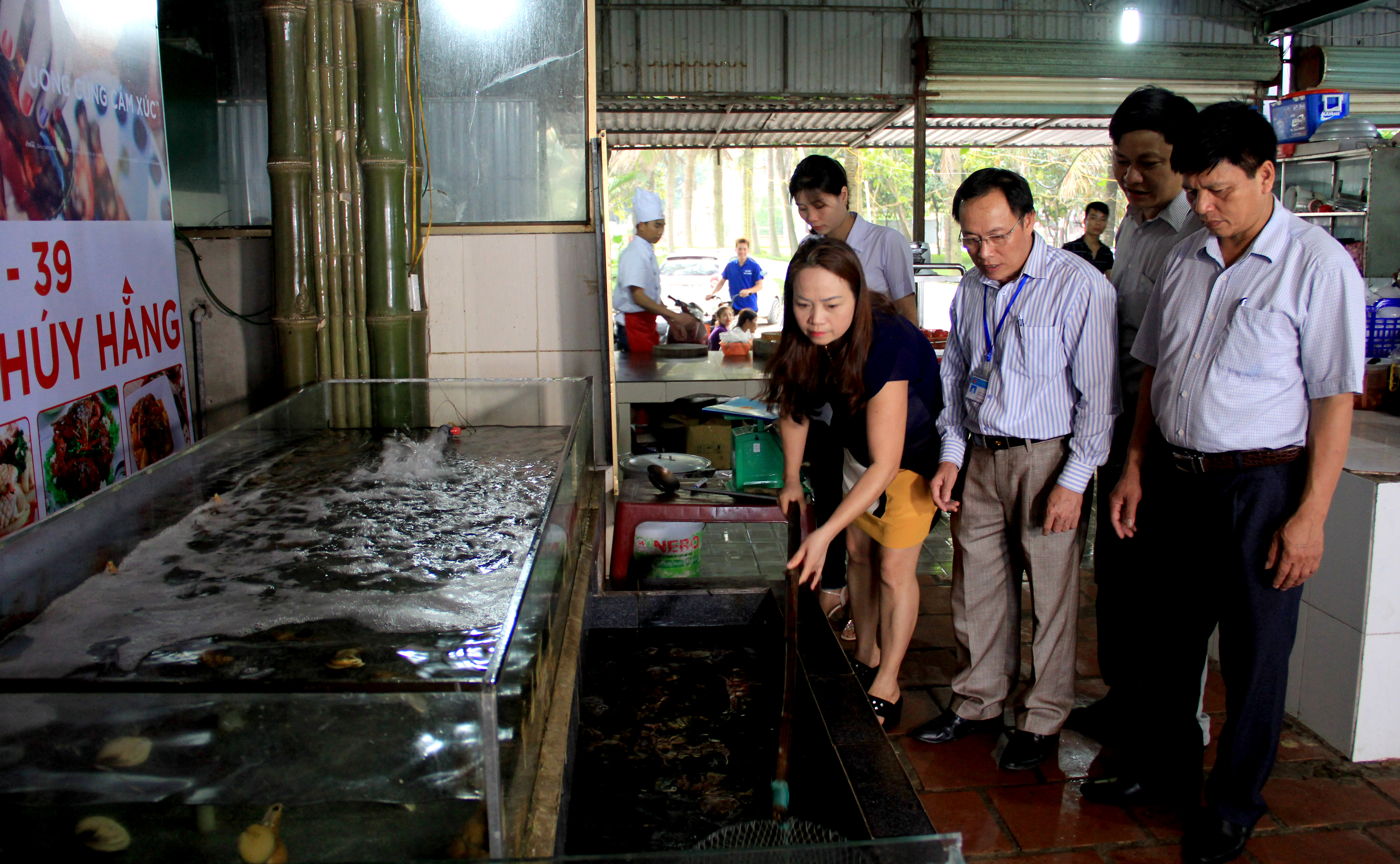 Kiểm tra các nhà hàng bãi biển về việc bảo quản hải sản tươi sống