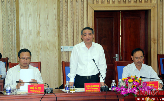 Bộ trưởng Trương Quang Nghĩa kết luận tại buổi làm việc.