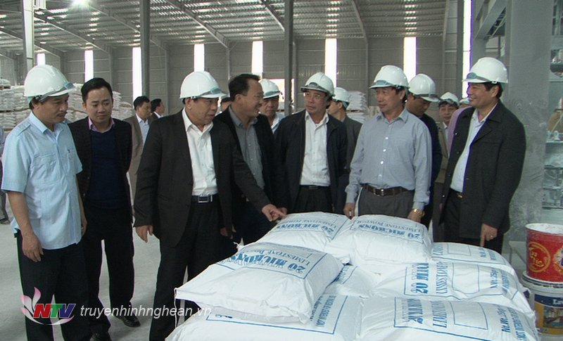 Chủ tịch UBND tỉnh Nguyễn Xuân Đường đến thăm Nhà máy chế biến bột siêu mịn