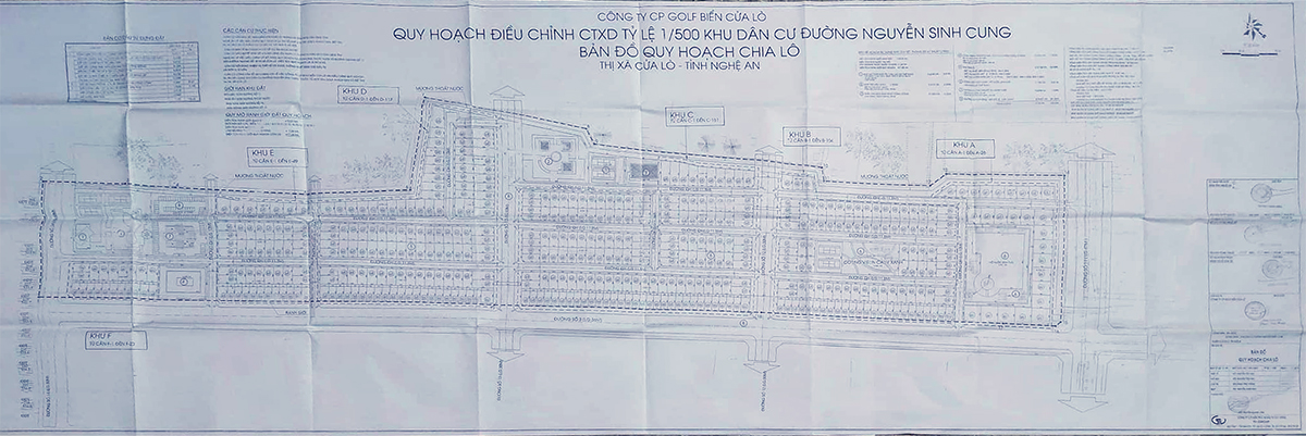 Bản vẽ quy hoạch dự án Khu dân cư đường Nguyễn Sinh Cung.