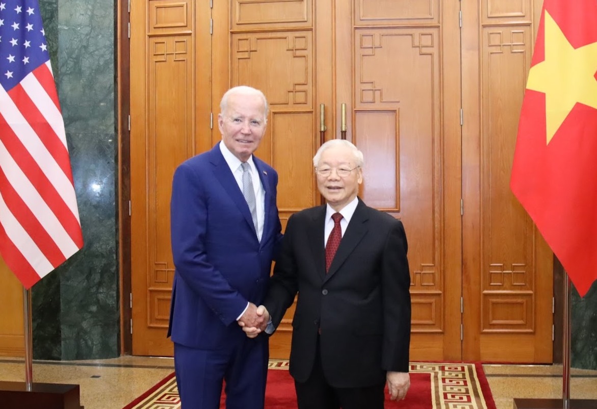 Tổng Bí thư Nguyễn Phú Trọng và Tổng thống Hoa Kỳ Joe Biden. 
