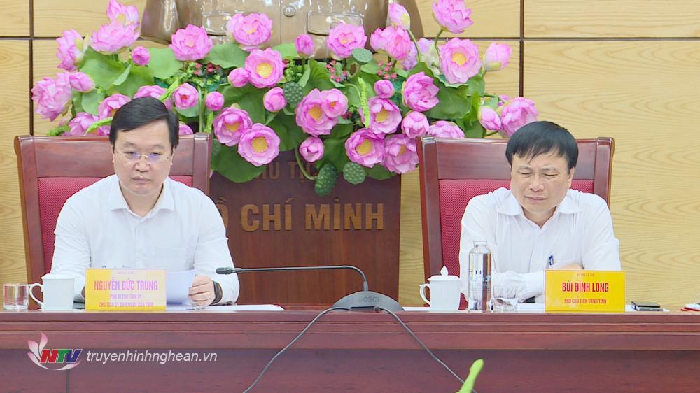 Đồng chí Nguyễn Đức Trung – Phó Bí thư Tỉnh ủy, Chủ tịch UBND tỉnh chủ trì tại điểm cầu Nghệ An.