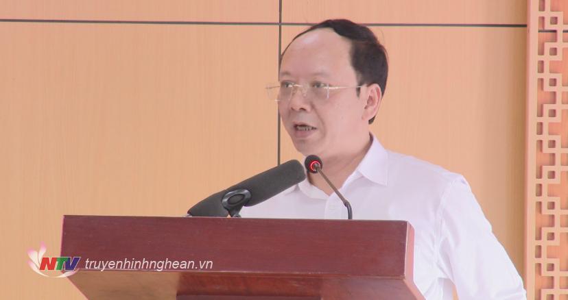 Đồng chí Bùi Thanh An - Uỷ viên BTV Tỉnh uỷ, Phó Chủ tịch UBND tỉnh phát biểu chỉ đạo tại hội nghị.
