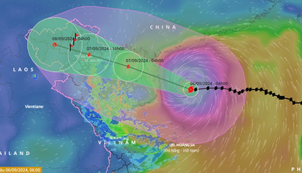 Dự báo hướng đi của siêu bão số 3. Ảnh: VNDMS