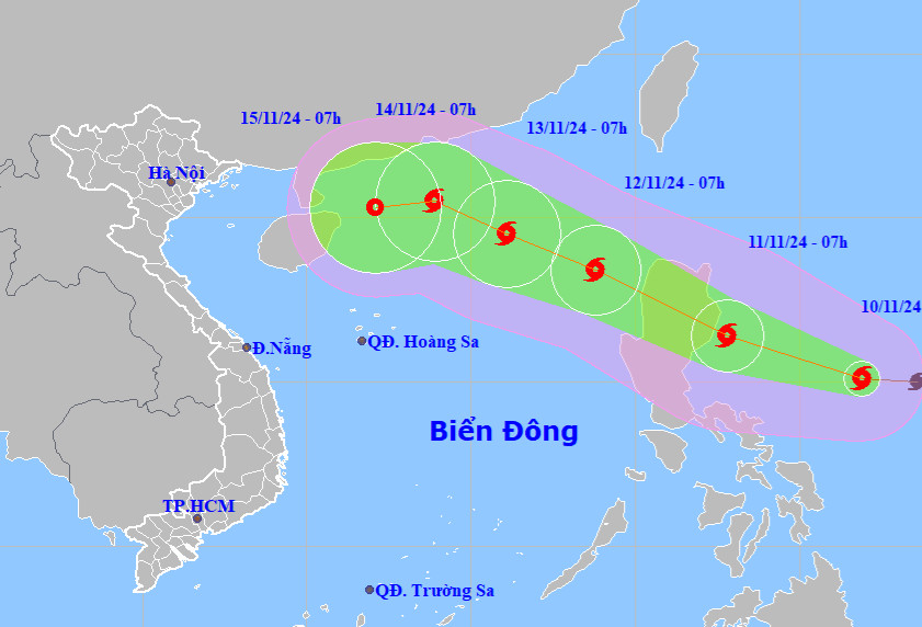 Dự báo đường đi của bão TAROJI.